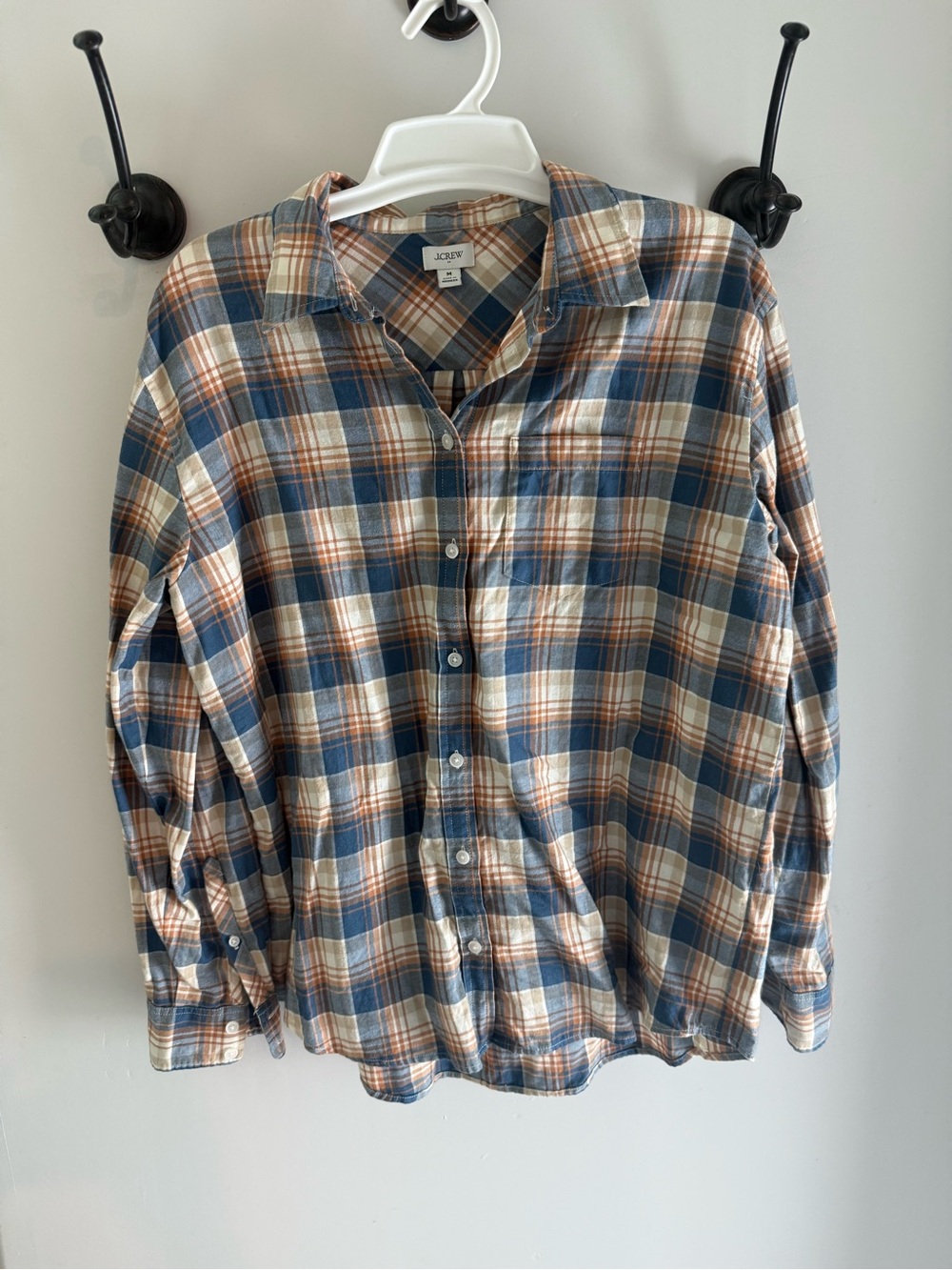 J. Crew Blue & Brown Plaid Button-Down Shirt
